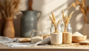 Bocaux hermétiques en verre dans un garde-manger bien organisé pour éviter les mites alimentaires