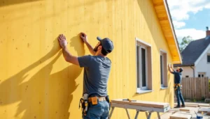 Travaux isolation extérieure maison DIY avec fibre de bois et bardage