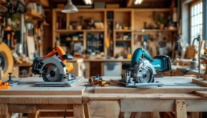 Comparatif scie plongeante et scie circulaire en atelier menuiserie intérieure