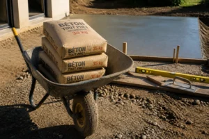 Sacs béton tout prêt pour 1 m² dalle : calcul dosage et tableau épaisseur