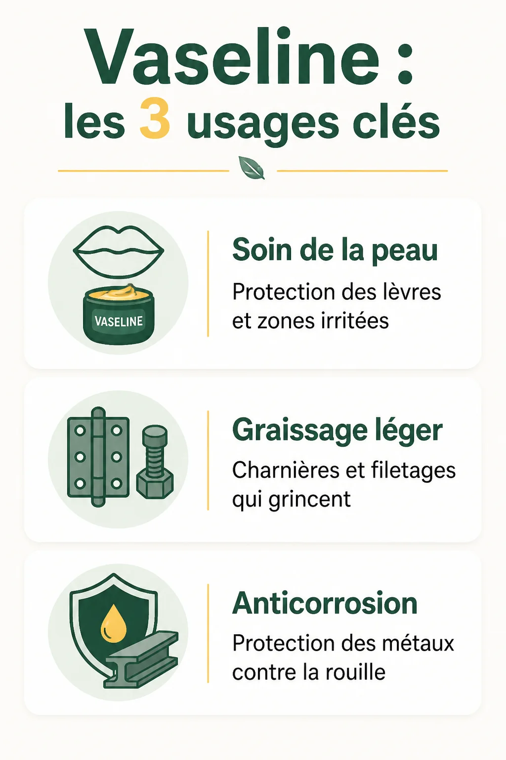 Vaseline : les 3 usages clés : Soin de la peau, Graissage léger, Anticorrosion