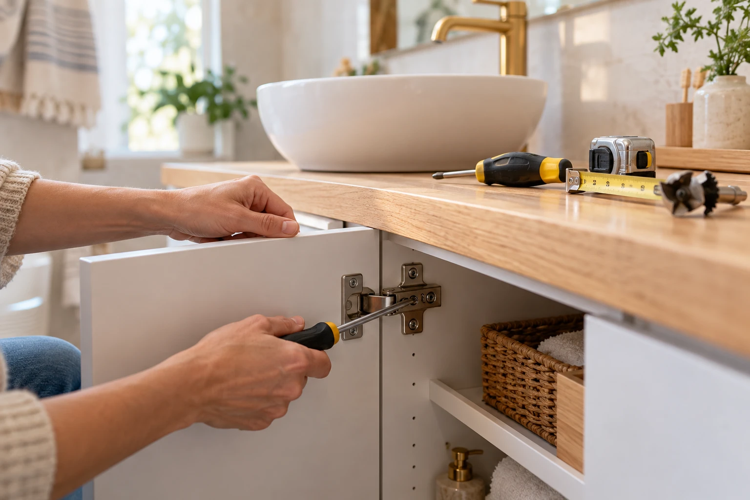 Changer la porte d&rsquo;un meuble de salle de bain sans erreur